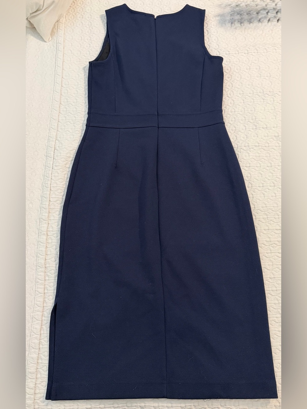 Halogen Navy Sleeveless Sheath Dress with Side Button Accents - Picture 4 of 7